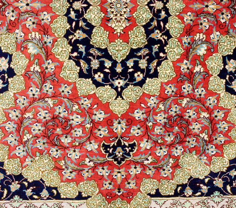 SQAS-558　クム産ペルシャ絨毯　78×59cm