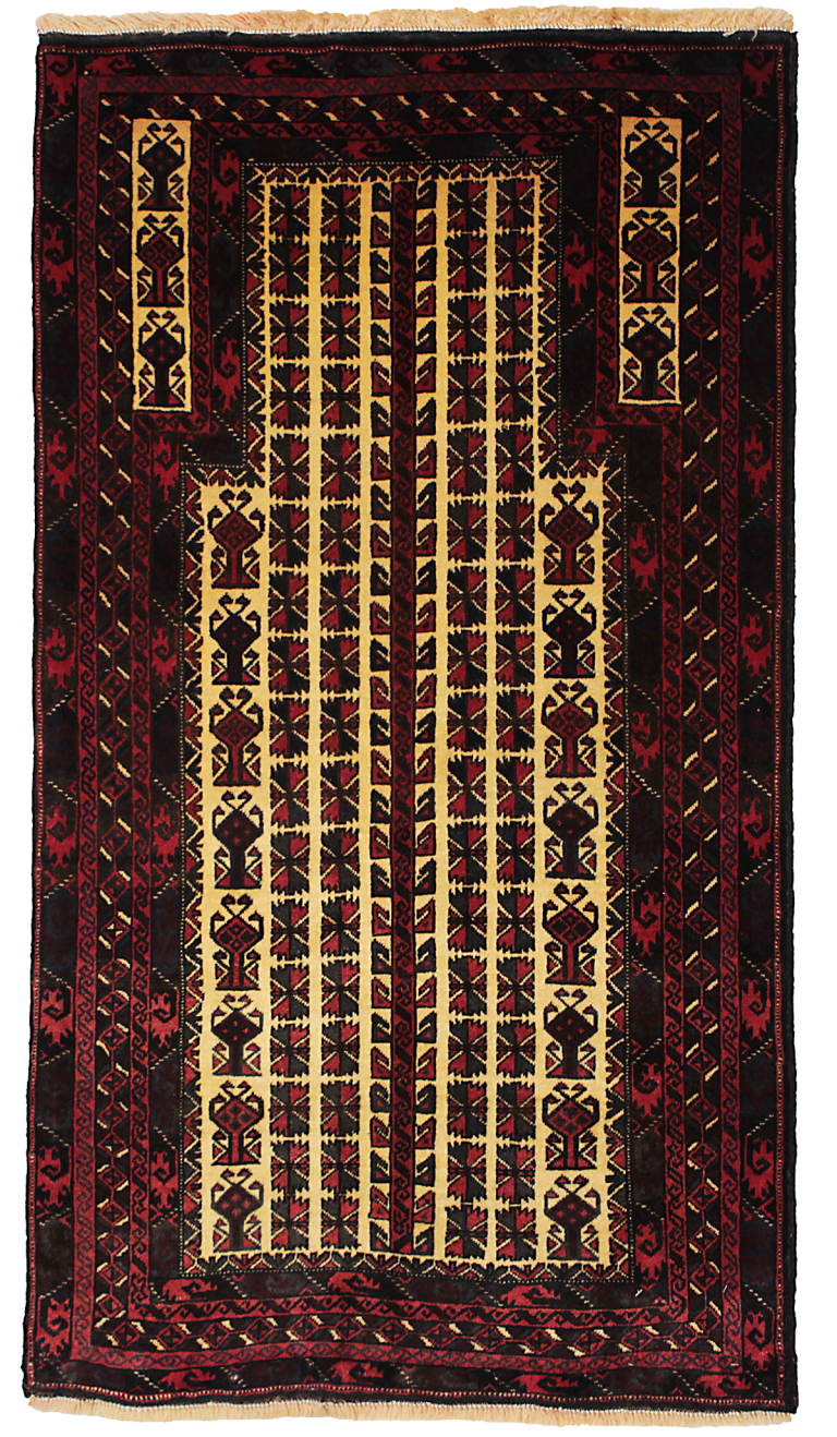 WZCS-25　バルーチ産ペルシャ絨毯　145×90cm