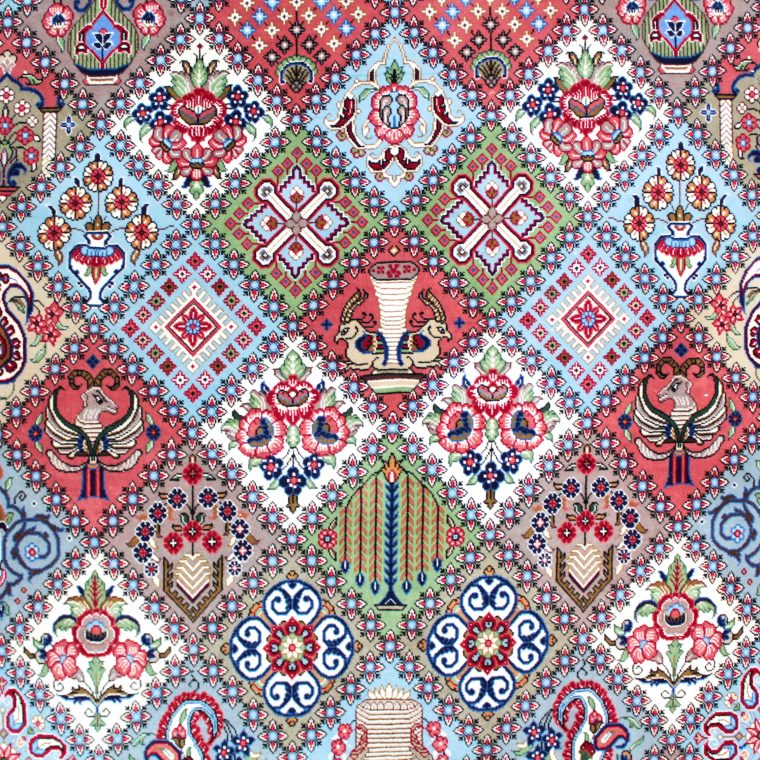 WQDS-8　クム産ペルシャ絨毯　213×150cm