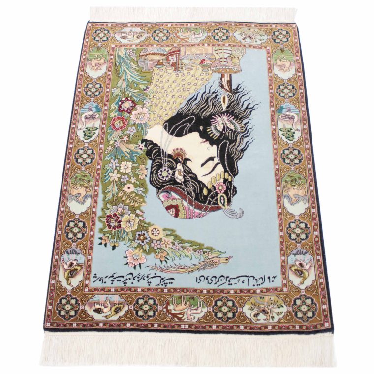 WTAS-31　タブリーズ産ペルシャ絨毯　97×71cm