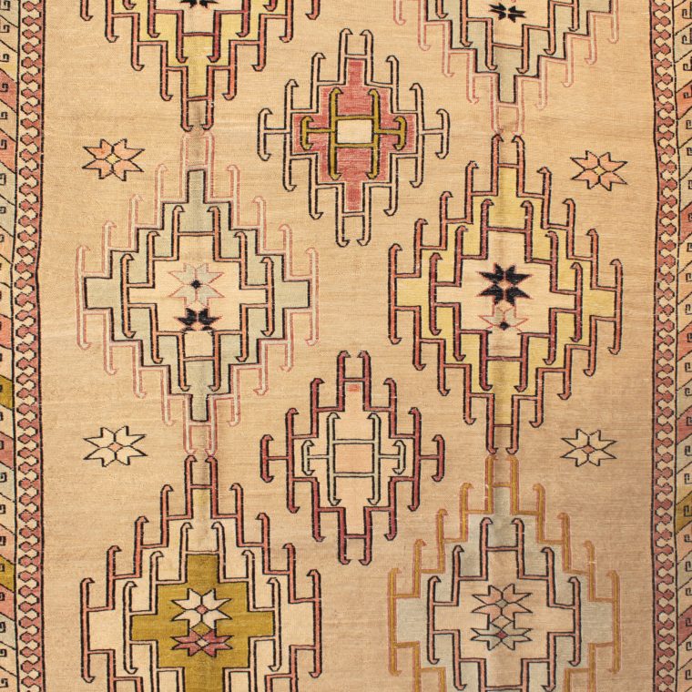 K-1638　イラン産オールドキリム　143×101cm