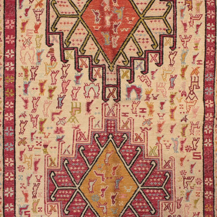 K-1973　イラン産オールドキリム　103×75cm